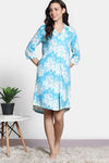 Zivame 2 Mile Fashion Knit Cotton Knee Length Nightdress - Bachelor Button — thumbnail 2